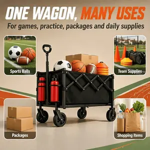 Multifunctional Sports Storage Cart with Silent Wheels, Reinforced Large Capacity Frame for Rugby, Football & Basketball, Indoor Outdoor Portable Trolley for Tracks, Gyms & Clubs