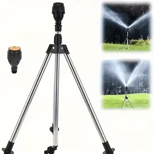 2-Piece Set (Tripod   Rotating Nozzle) Sprinkler Kit | Outdoor Automatic Sprinkler | Metal Irrigation Equipment with 360-DegRotation and Telescopic Design - Suitable for Large Gardens, Lawns, and Courtyards Irrigation
