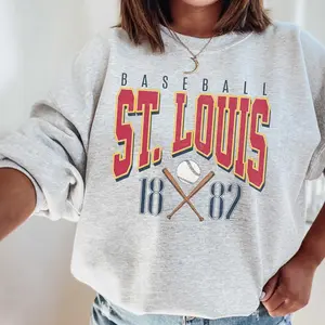[SALE UP TO 50%] Vintage St. Louis Baseball Sweatshirt � Retro St. Louis Baseball Hoodie Gear, Redbirds Fan Merch Tee, Cardinals Baseball Style for Men & Women