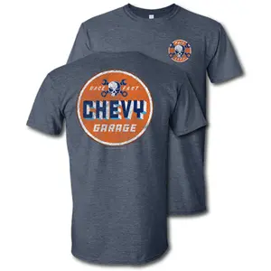 Chevy Garage T-Shirt – Skull & Wrenches Race Fast Graphic Tee, Distressed Muscle Car Garage Shirt for Chevy Mechanics & Hot Rod Enthusiasts