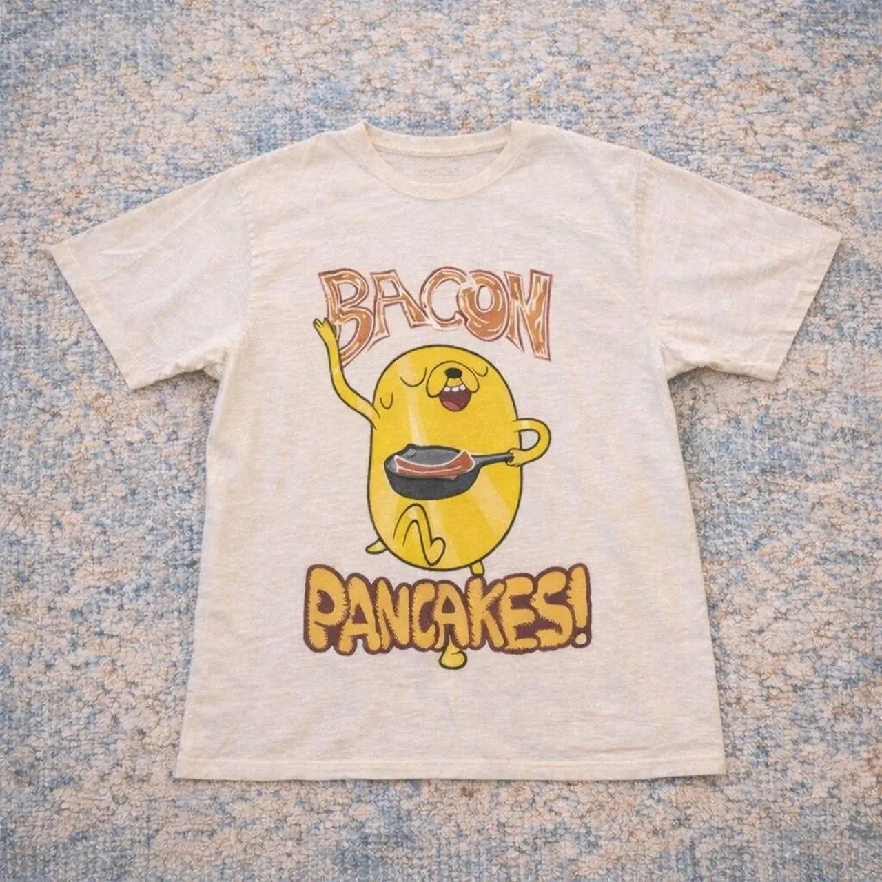 Funny Bacon Pancakes Jake Cooking Graphic T shirt and Baby Tee | Vintage 90s Aesthetic Chef Meme Clothing | Cute Summer Foodie Gift Novelty Tee