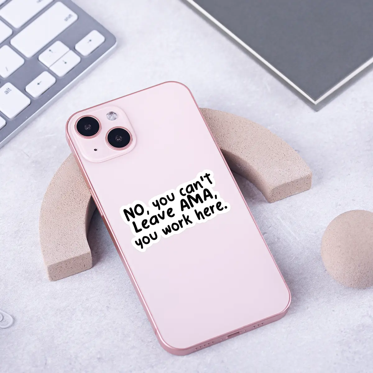 No You Can't Leave AMA You Work Here - Funny Nurse & Healthcare Stickers (3Pcs) - Stickers for Laptop, Cell, Tumbler, Water Bottle, Phone