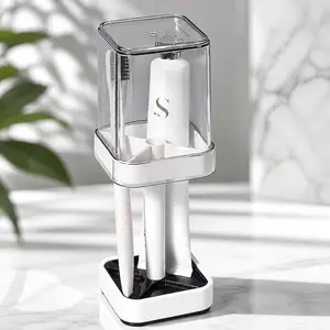 Dustproof Toothbrush Holder with Cover, 3 Slots Multifunctional Bathroom Toothbrush Holder, Household Plastic Organizer Rack for Electric Toothbrush and Toothpaste Storage