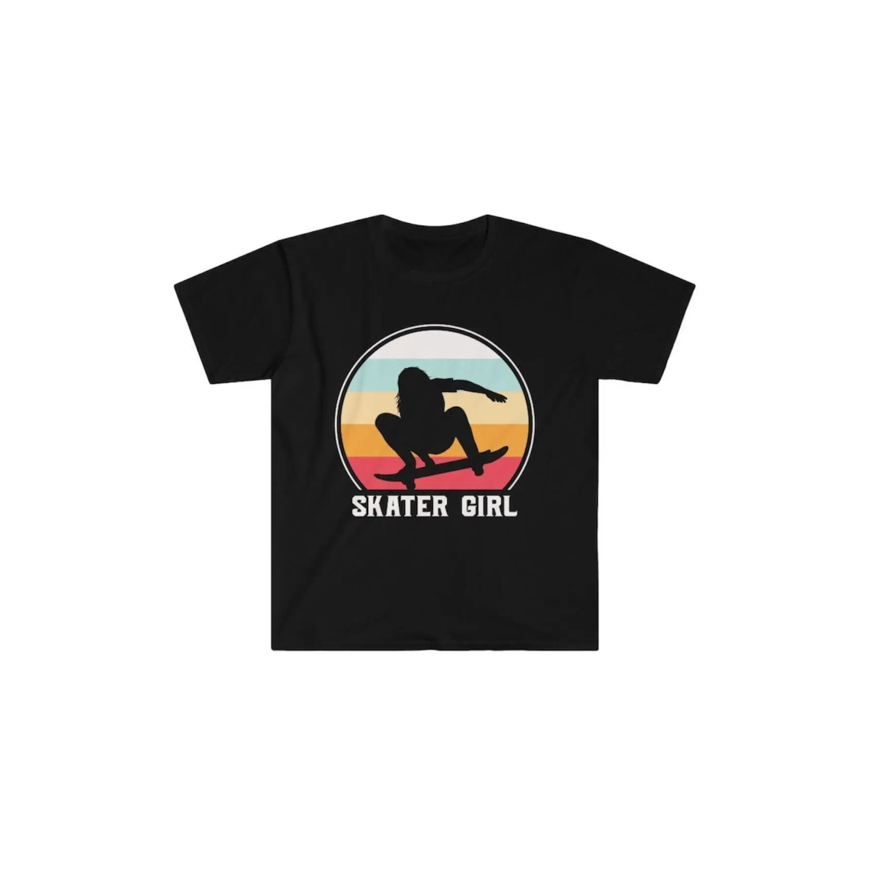 For Skater Girl Skateboard Skateboarding Skateboar unisex soft cotton short sleeve t shirt, vintage graphic casual tee for men women teens, perfect birthday holiday gift for camping travel gym daily street casual wear