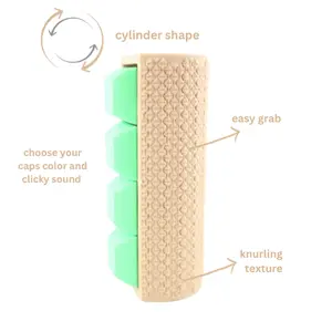 Tan Cylinder 4-Key Mechanical Keyboard Keychain Customizable Keycap Color & Click Sound PLA Filament Cylinder Shape Easy Grab Knurling Texture