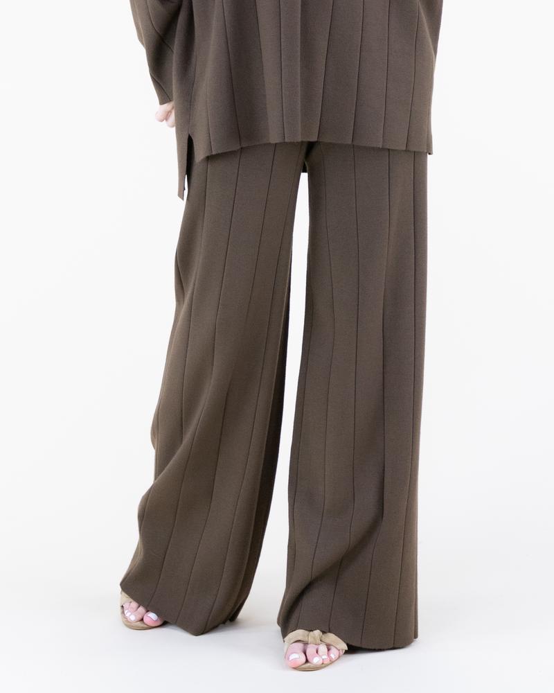 Women's Ribbed High-Neck Sweater & Matching Wide-Leg Pants Womenswear Top, Pants or Two-Piece Set Options