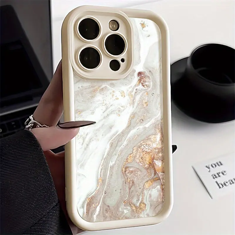 Marble-Patterned Matte Bamboo High TPU Silicone Protective Case for iPhone 17 Pro Max,16,16e,15,14 Plus,13,12 Mini,11,Air,X,XS - Straight Edge,Shockproof,Drop-Resistant,Rugged,Durable,2D Printing,Smartphone Handheld Devices Cover,Valentine's Day Gift, Cel