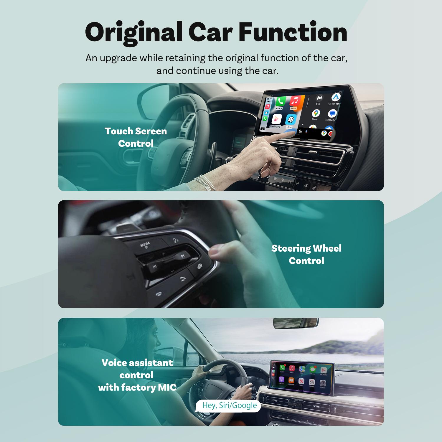 OTTOCAST Wireless Apple CarPlay Adapter for Factory Wired Cars from 2016 Onwards - 2-in-1 Wireless CarPlay & Android Auto Adapter Easier Connectivity Compatibility Stable, Faster, Automotive