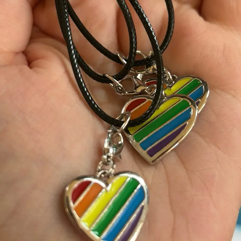 Pride Heart Necklaces cute charm bunny plushies