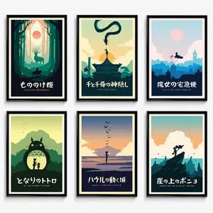Ghibli Minimalist Poster Bundle - Wall Decor Artwork Set Gifts