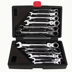 12pcs Metric Ratchet Combination Wrench Set 72 Teeth Cr-V Structure with Tool Case Fixed Spanners Ratchet Wrench Hand Tool Kit 8-19mm for Mechanics and DIY Enthusiasts