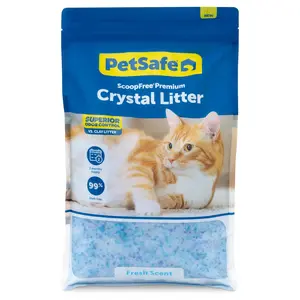 PetSafe ScoopFree Premium Crystal Cat Litter - Ultra-Absorbent Silica Universal Litterbox Crystals - Non-Clumping Odor Control - Fresh Scent - 8 lb Bag