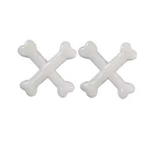 Crossbones Hairslide Clip White