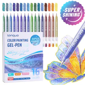 Super Shining Gel Pens,Glitter Gel Pens, Gel Paint Pens, 16Pack Colored Pens for Black Paper & White Paper, 1.0mm Point Pens, Large Capacity Ink Pens for Coloring, Writing, Drawing, Journaling, Note Taking,Journaling & Creative Art Supplies