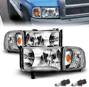 AmeriLite 1994-2001 Chrome Replacement Headlights Assembly w/Corner Light Set For Dodge Ram Truck 1500 2500 3500 - Passenger and Driver Side Summervibes #DodgeRam #RamTrucks #RamNation #RamFam