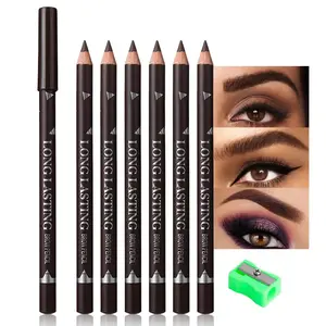 12Pcs brow pencil black, wooden hard-core eyebrow pencils, eyebrow pencil Black, eyebrow and eyeliner pencils, waterproof and sweat-proof, beginner makeup eyebrow pencil, Black eyeliner pencils
