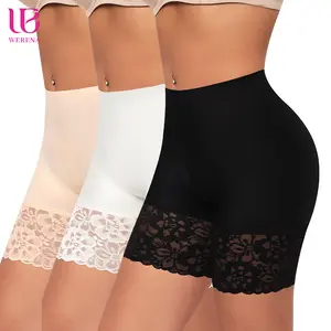 Werena Seamless Lace Underwear Shorts for Women Anti Chafing Boyshorts Panties Lightweight Breathable Elastic Fit Basic Bottom Fabric Skirt