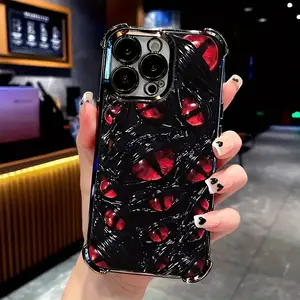 Devil's Eye Pattern Phone Case for iPhone 16, 15, 14, 13, 12, 11 Pro Max, X, XR, XS Max, 8, 7 Plus - Shockproof Transparent Soft Back Cover, Perfect Gift for All Seasons