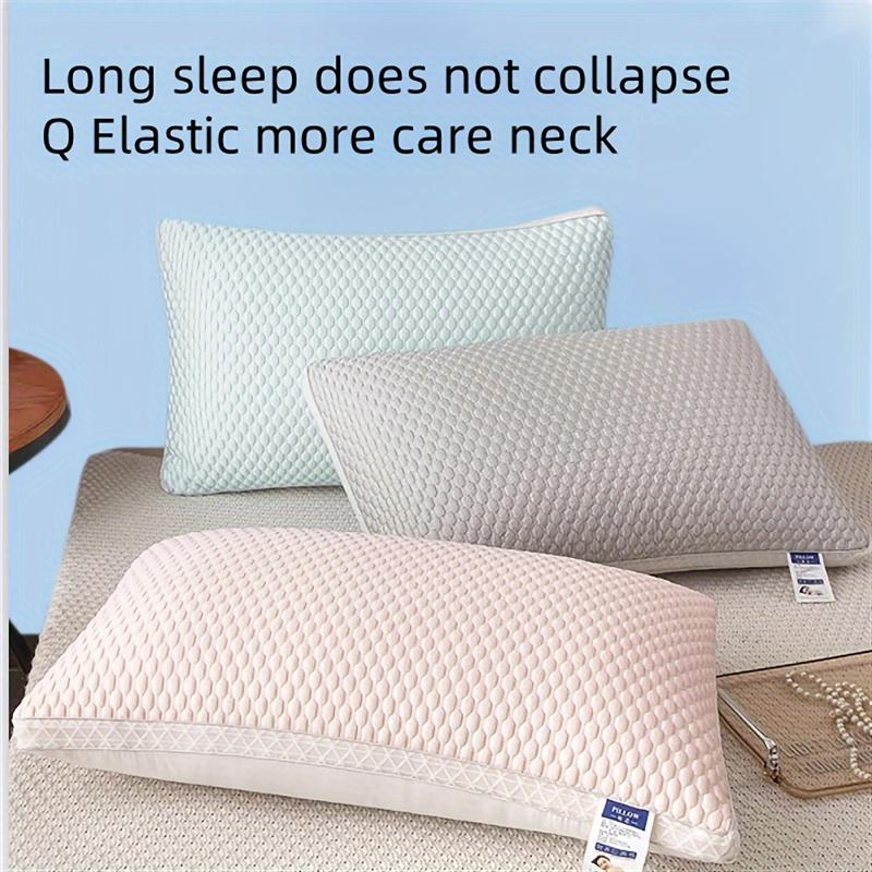 1pc Cooling Ice Fiber Cervical Pillow for Neck Relief & Deep Sleep - Breathable Massage Contour Pillow with Zipper Closure, Machine Washable, All-Season Home Decor for Bedroom & Living Room (Blue)