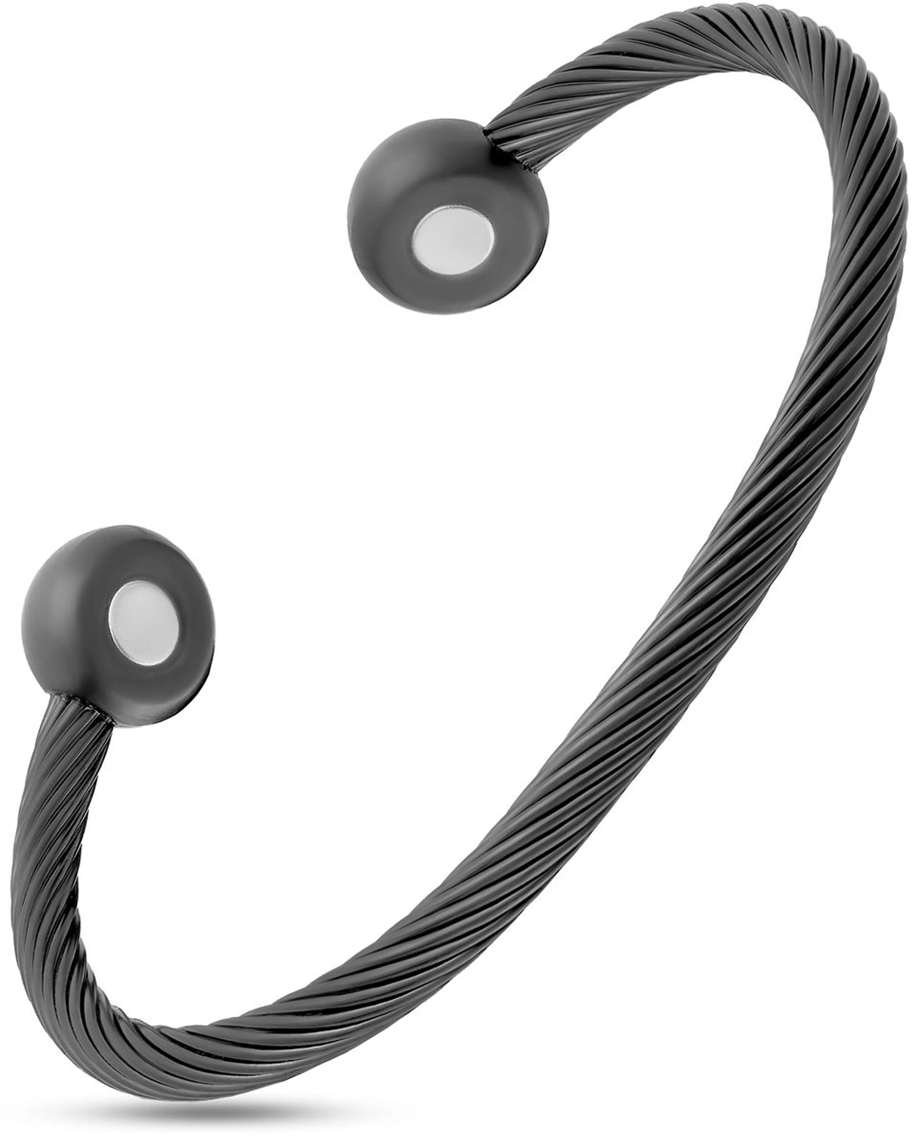 MagnetRX Twisted Cable Magnetic Bracelet Cuff (Gunmetal)
