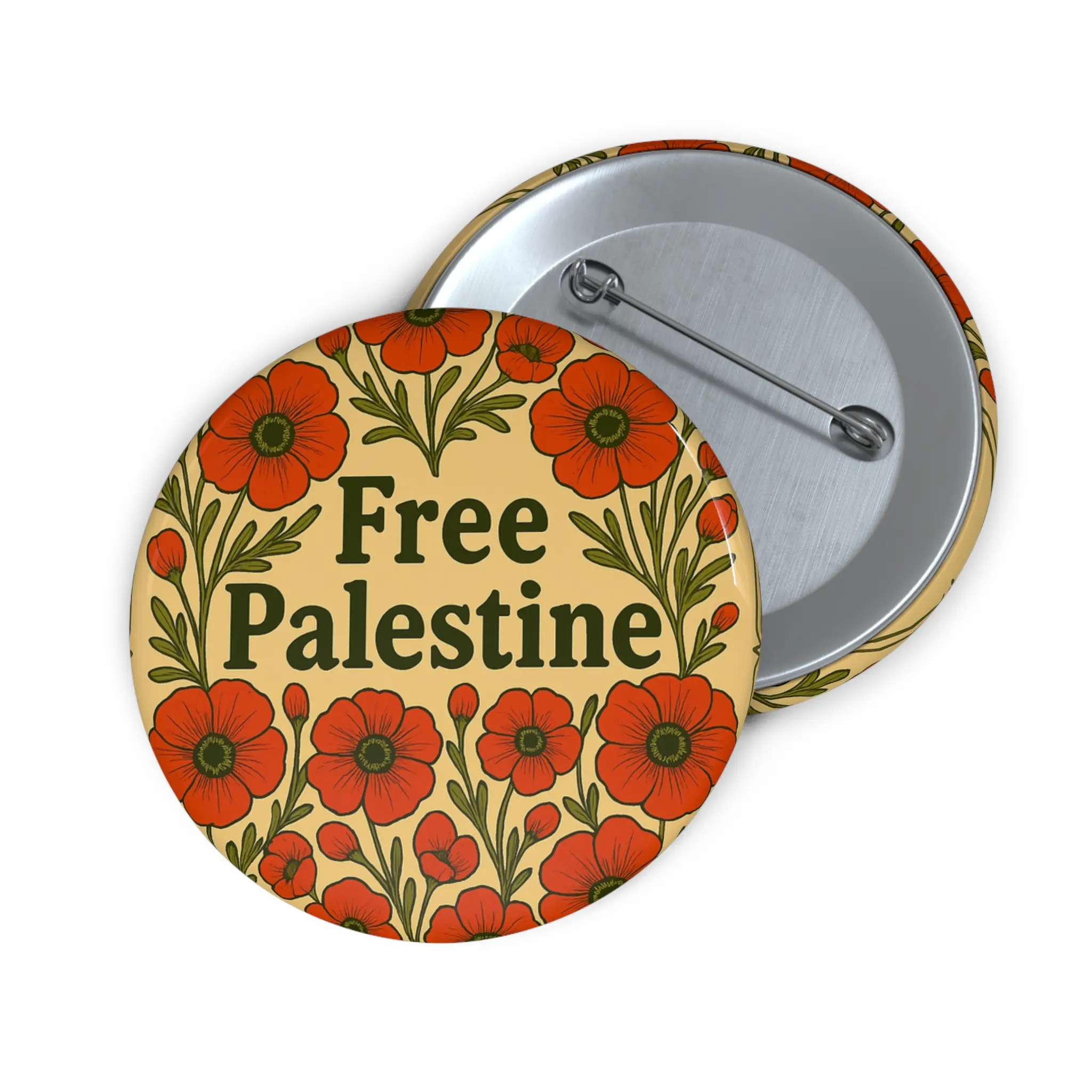 Custom Pin Buttons: Free Palestine Badge, Protest Gear, Activism Accessories, Gift for Change Makers, Political Statement Pins