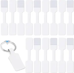 500pcs Blank Jewelry Price Tags Stickers Easy Peel Off, Self Adhesive Label Stickers White Price Tag Labels Small Bracelet Tag Pricing Sticker Jewelry Tags for Ring, Crafts