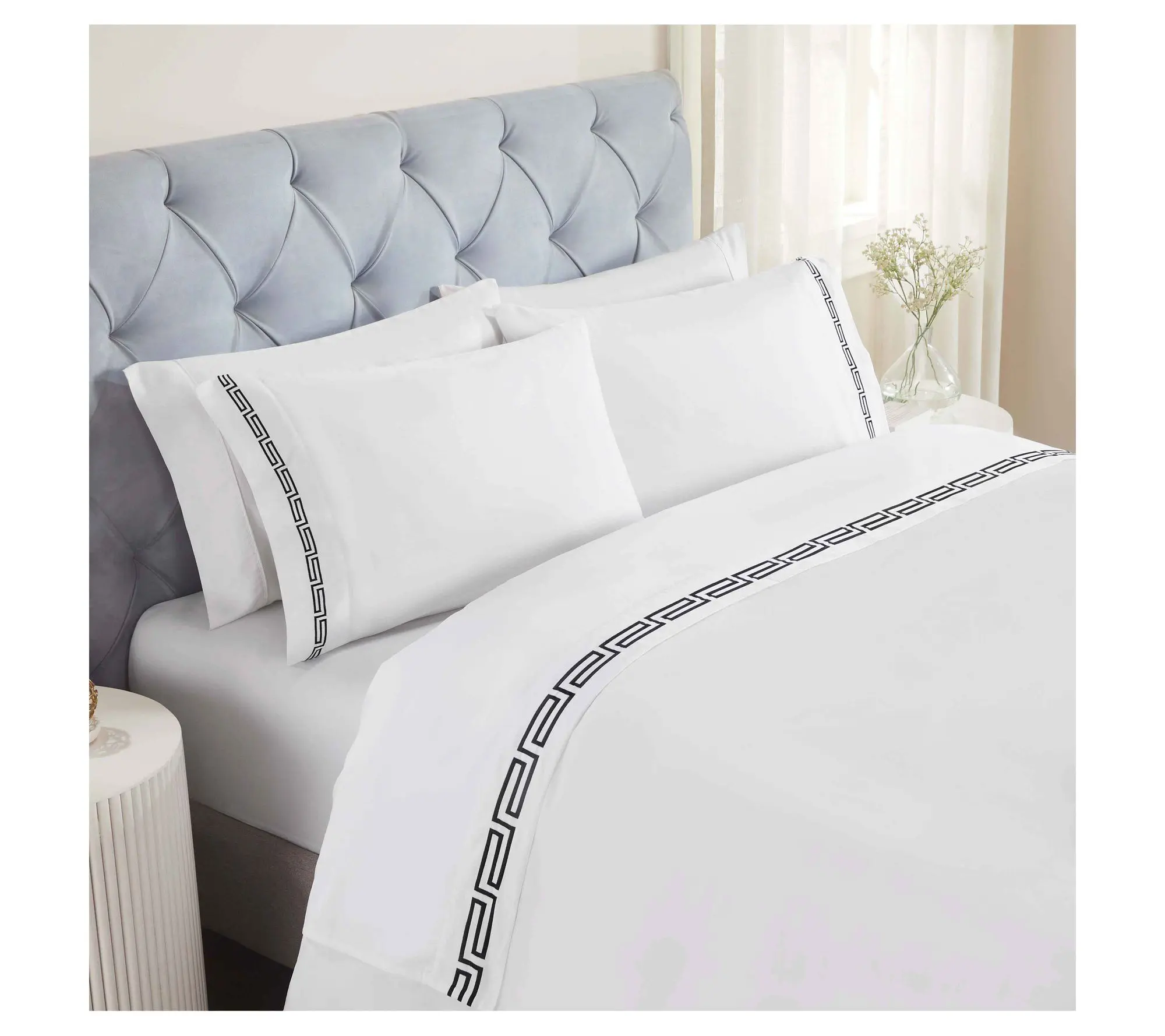 Superior Harrison Cotton Embroidered Sheet Set,Twin