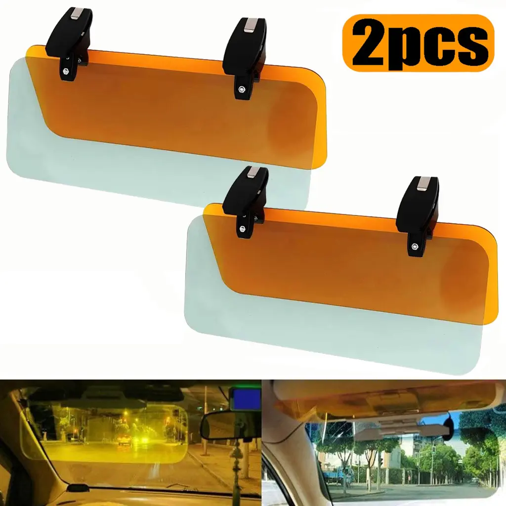 2 PCS Sun Visor Extender for Cars 2 in 1 Polarized Car Visor Extender Sun Blocker UV400 Adjustable Anti-Glare Visor Extension Easy install Clip on Sun Visor for CarUniversal, Glare, UV Protector