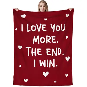 Anniversary Couple Gifts for Him Her - I Love You More Soft Fleece Throw Blanket 60x80 in - Anniversary Wedding Gifts for Men Women Girlfriend Boyfriend, Romantic Husband Wife Birthday Gift