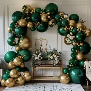 Green  Balloons Garland Double Stuffed Dark Green  Balloons Hunter Forest Metallic Arch Kit for Birthday Christmas  Year  Shower Jungle Party Decorations