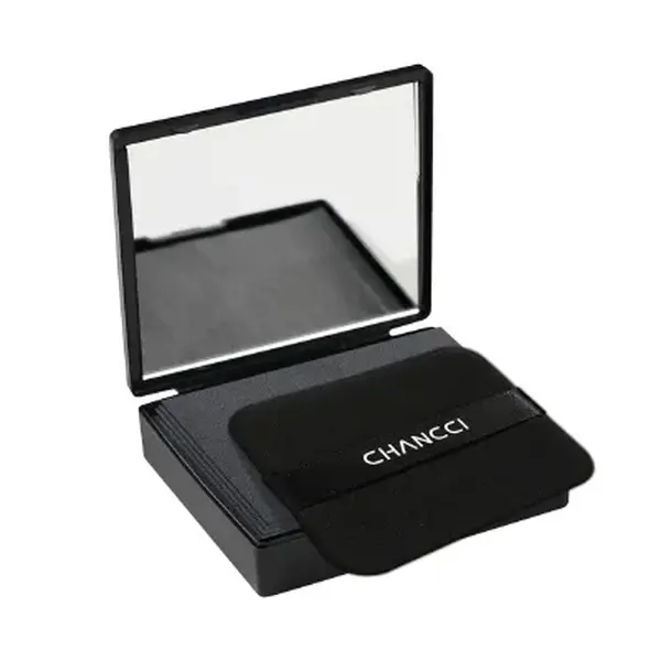 Black 2-in-1 Magnetic Makeup Oil Blotting Setting Sheets with Powder, Mirror Built-in, Puff, 600 Sheets & Recyclable Pack - Gentle All-Skin Oil Control, Fast Touch-Up, Outdoor Use, Smooth Fresh Look