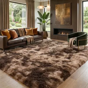 Tie-dye Brown Plush Carpet, upgrade Non-Slip Thick Pile Carpet, Super Soft And Comfortable Rug, Suitable For Bedrooms, Living Rooms, Dorm Rooms, Kitchen Essentials, Family Gatherings, Valentine's Day, Birthday Parties, Home Decor, Bedroom Decor
