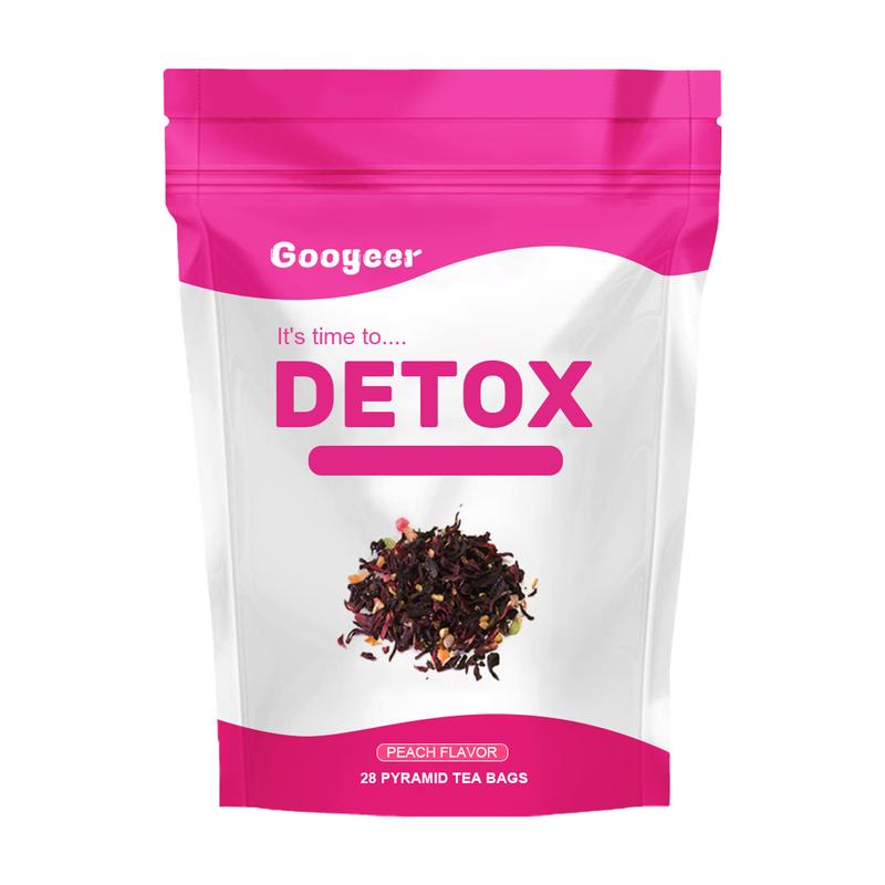 Detox tea Natural Supplement 28 Tea Bags Peach Flavor with Natural Flavors for Gut Digestive Immune Support Healthcare Fitness