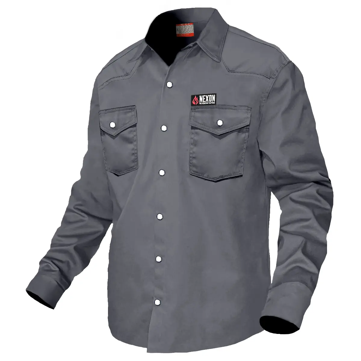 Nexon FR Shirt Gray With Pearl Snap Buttons Nexon FR Shirt Gray With Pearl Snap Buttons