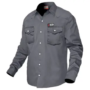 Nexon FR Shirt Gray With Pearl Snap Buttons Nexon FR Shirt Gray With Pearl Snap Buttons