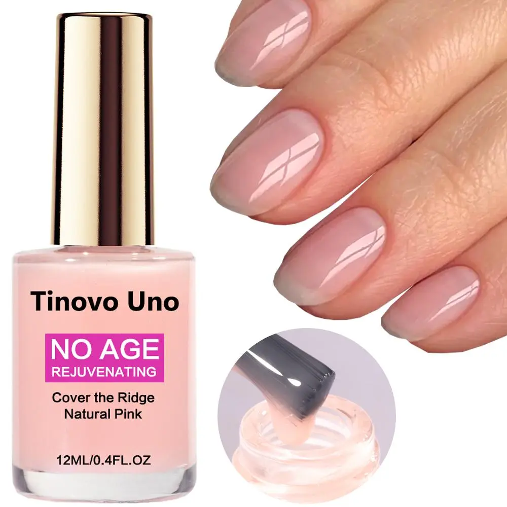 Tinovo Uno Natural Pink Nail Enhancer, Nail Strengthener, Nail Care, Nail Care Liquid, Manicure, Decorate Nails, Jelly Color, Quick Dry, No Need UV/LED Lamp, Promotes Strength And Prevents Breakage, Suitable for All Situation