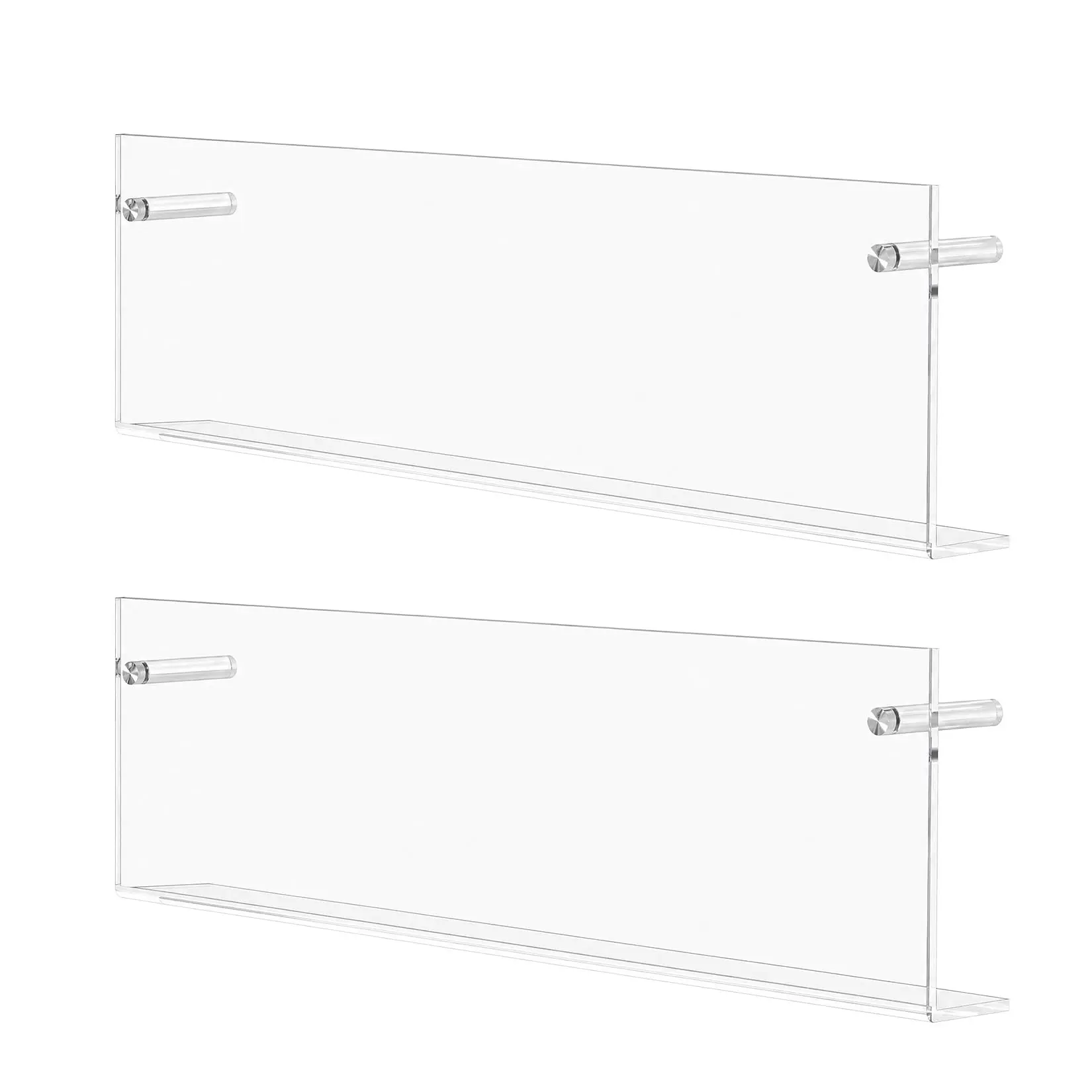GAOMON 2-Piece Transparent Acrylic Wall-Mounted Magazine Holder, Durable Modern Space-Saver Home Decor Furniture, Easy-Install Organizer with Included Hardware, 56cm Size