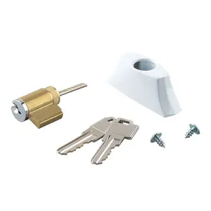 Sliding Patio Door Lock Assembly Key Cylinder and Housing (LOCKSET-16-323)