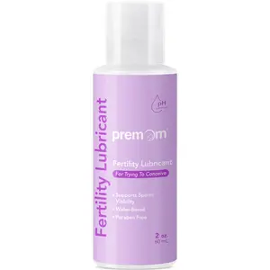 Premom Fertility Lubricant, pH Balanced, Sperm Friendly, Water Based Fertility Gel for Women, Men, & Couples, Glycerin Free, Paraben Free, No Fragrance, Safe for Toys & Condoms