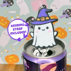 Tab Buddies Ghost Witch Soda Can Tab Opener with Keychain strap - Unique Accessibility Halloween Ghoul Present Gift for sore hands, arthritis, therapy