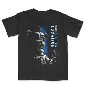 Vintage FIVE NIGHTS AT FREDDY'S - SISTER LOCATION FUNTIME FREDDY Graphic Tee, FIVE NIGHTS AT FREDDY'S Merch, Game Shirt, Y2k, Graphic Tee, Gift T-shirt, Unisex Cotton Top Menswear Womenwear Streetwear Cotton Comfort  Shortsleeve Casual