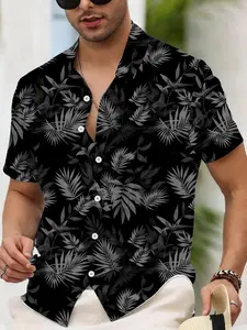 Stylish Tropical Floral Hawaiian Shirt for Men, Aloha Button Shirt, Short Sleeve and Super Breathable for Summer Beach Parties, Comfortable Casual Fitted Fit for Everyday Wear, Top Menswear