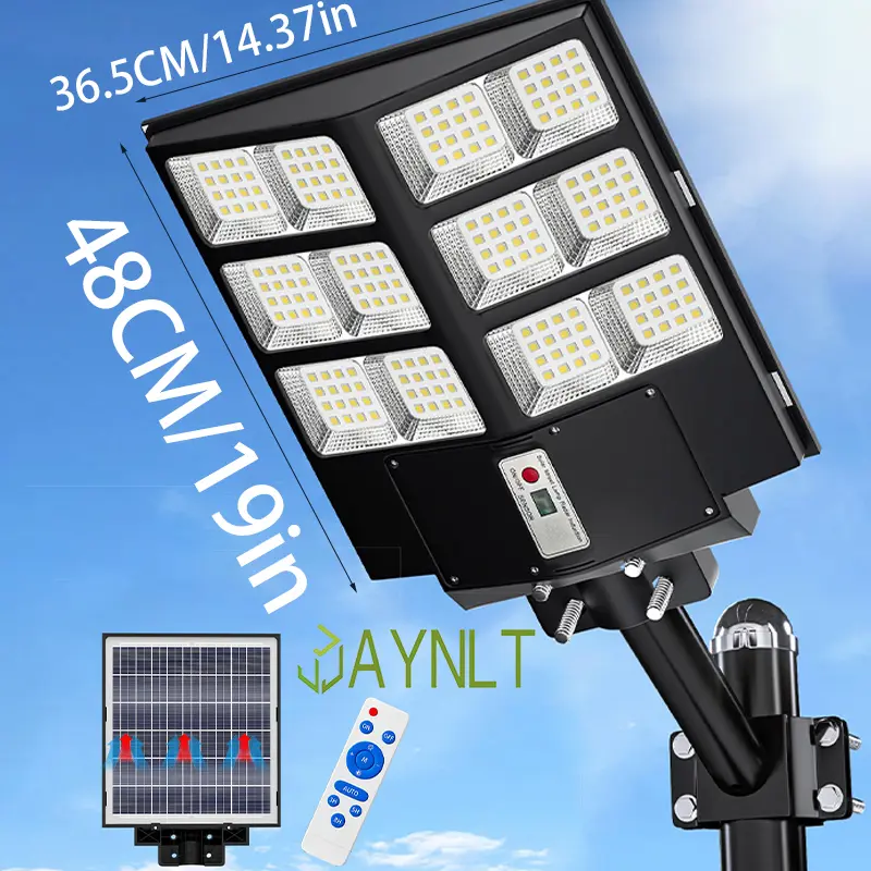 1500W Solar Garden Lights Outdoor, 80000LM 6500K Solar Flood Lights Outdoor Dusk to Dawn, 6500K  Solar Security Light Outdoor with Motion Sensor and Remote Control for Yard, Garage, Road,Driveways,IP67 Waterproof Rainy Day Available Led Energy Efficient