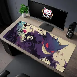 Mystical GGengarr Mouse Pad - Spooky Purple Gaming Mat, Large Anime Desk Pad for Fans, Deskpad Gamer Gift For Him