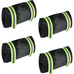 4 count Outdoor Faucet Cover for Winter 7.8" H X10.3" W Freeze Protection Frost Proof Insulated Spigot   Black with Reflective Strips Suitable for Garden Patio Outdoor Faucets