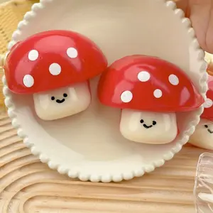 Smiling Red Mushroom Squeeze Toy, Soft Slow Rebound Relax Office Fun Novelty Gift for Christmas and New Year