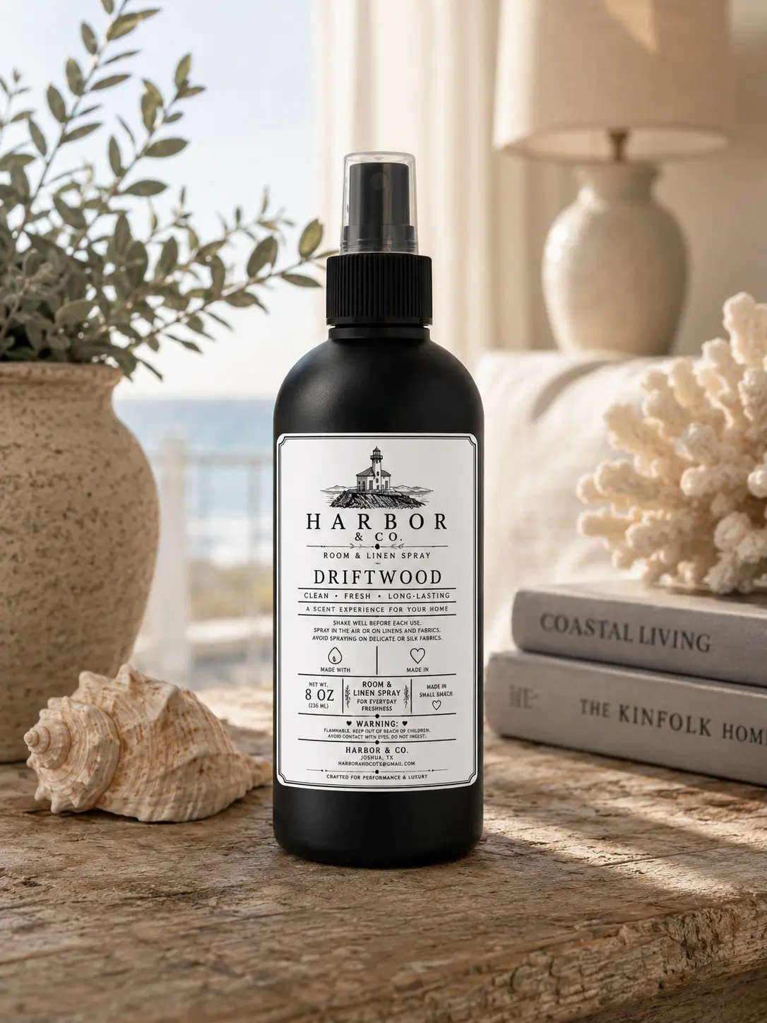 Harbor & Co Signature Aroma 8oz Handmade Household Scented Mist, Fine Room-Linen Spray for Home Users - Bedding, Vehicles, Indoor Spaces Freshener
