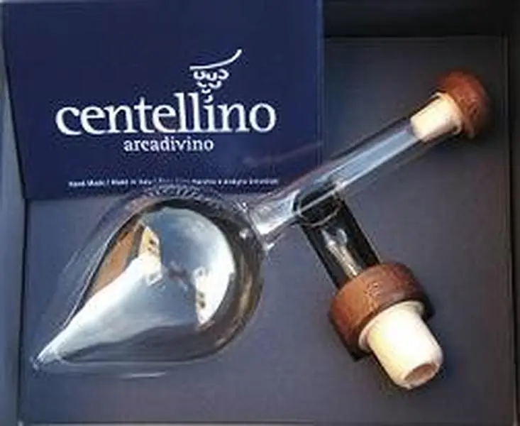 Fiorino Hand-Blown Italian Crafted Glass Centellino Hip Flask - 125mL, Wine Tasting Aerating Top, Lab Certified 1-Piece Drinkware, Aerating Wine Tool, UPC 8033406670265, Ideal Gift, One-Piece