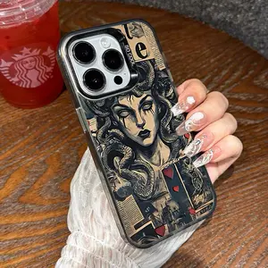 Compatible for iPhone16 15 14 16promax 16pro 15pro 13 12 11 Case, Clear Case Medusa Soft TPU Shockproof Protective Case Stylish Patterns phone case nic junk phone cases