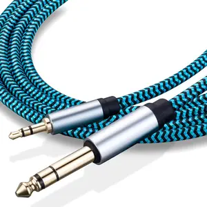 3.5mm to 6.35mm TRS Stereo Audio Cable 6.6ft 1/8 to 1/4 Stereo Cable 6.35mm 1/4" Male to 3.5mm 1/8" Male Bidirectional Cable for Guitar, Piano, Amplifiers, Home Theater Devices